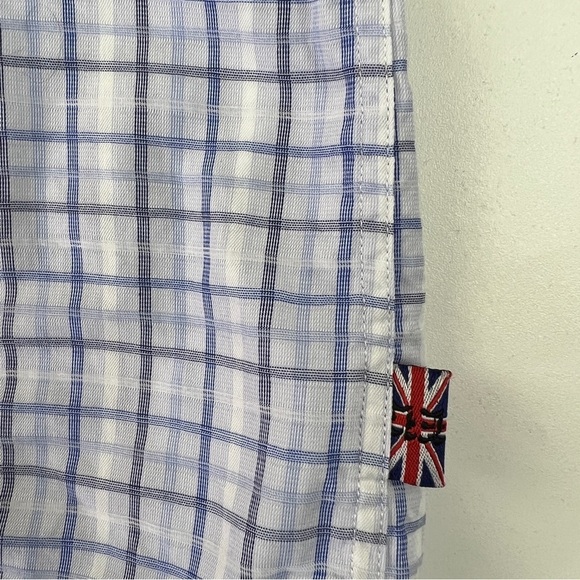 Men's English Laundry Blue Plaid  Button Up Shirt - Picture 9 of 12